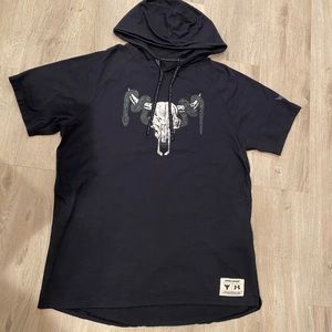 Under Armour Men's Project Rock Charged Cotton Short Sleeve Hoodie - Large